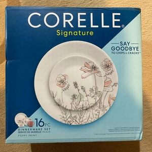 **RARE** Corelle Poppy Print Dinnerware Set
